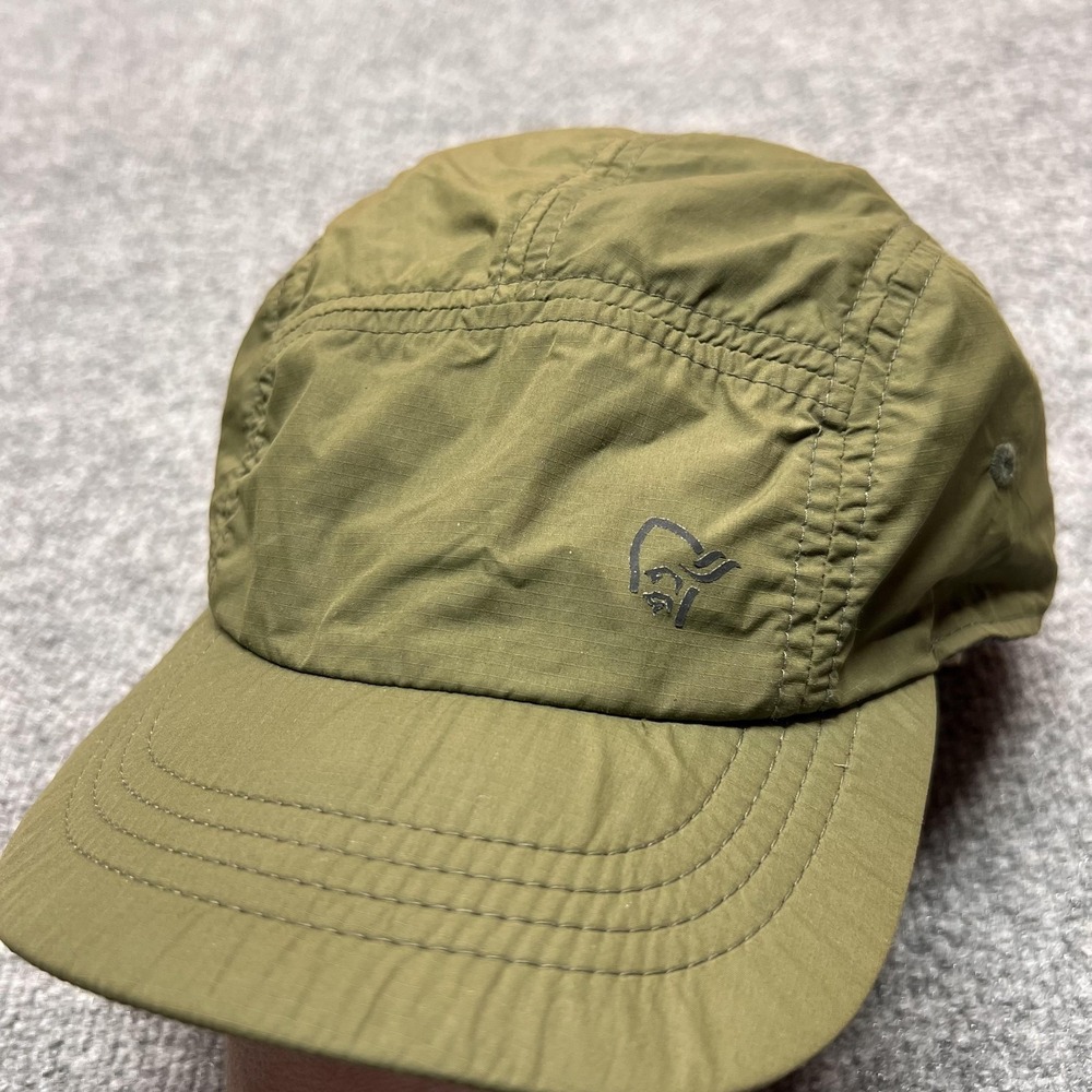 Norrona Five Panel Tech Hat Cap Strap Back Mens L/XL Green Outdoor Hiking